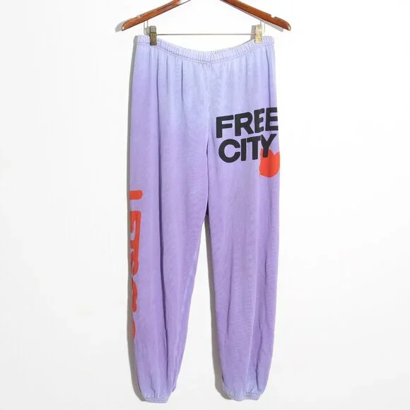 FREECITY LETSGO Supervintage OG Sweatpant in Lavenderlove Purple Cotton Sz Small - Picture 2 of 14